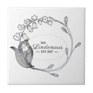 Last Name and Wedding year decorative custom Ceramic Tile