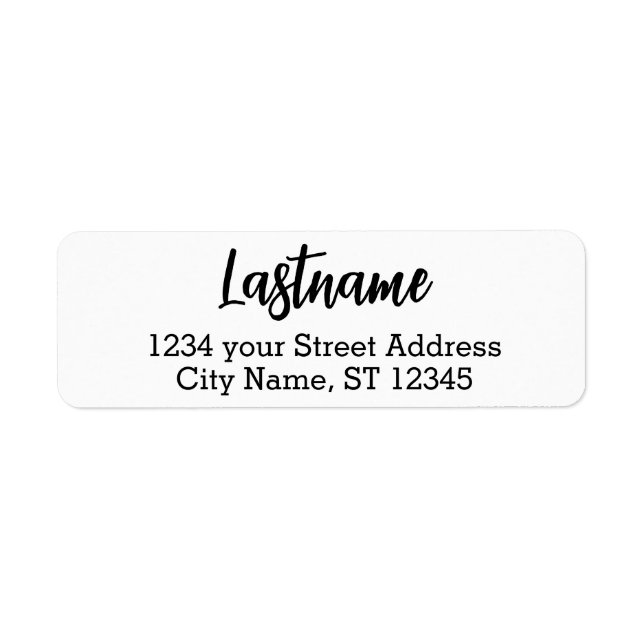 Last Name - Blessings Script font - Return Address Label (Front)