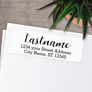 Last Name - Boulevard Script font - Return Address Label