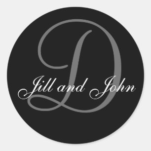 Last Name Initial D plus First Names Black Sticker