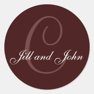 Last Name Initial, First Names Chocolate Sticker