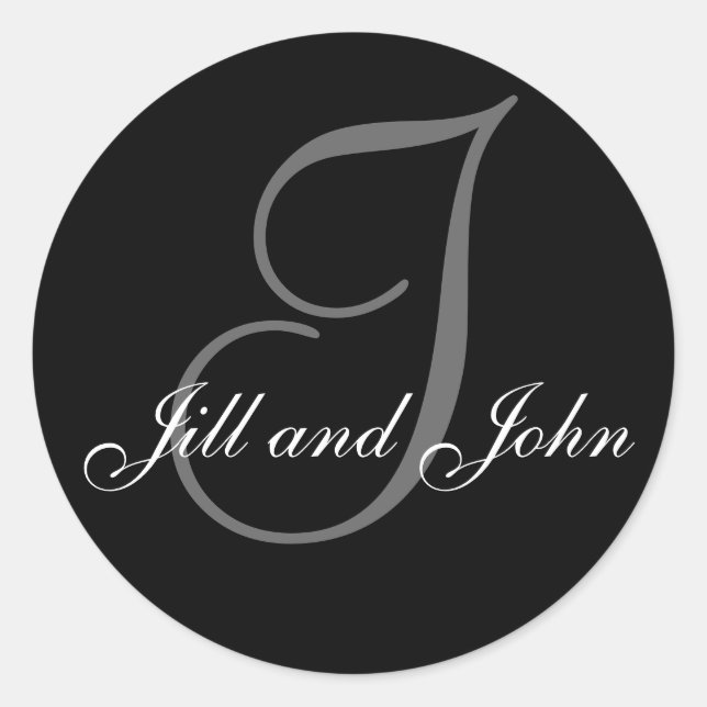 Last Name Initial I plus First Names Black Sticker (Front)