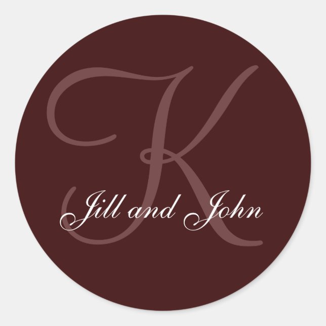 Last Name Initial K plus First Names Choclate Seal (Front)