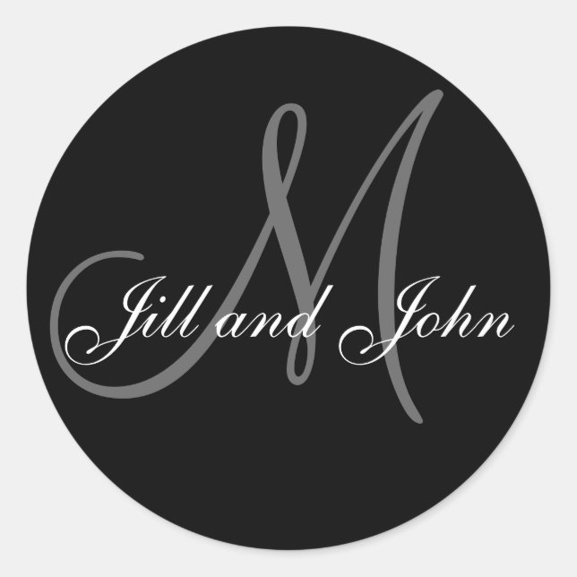Last Name Initial plus First Names Black Sticker (Front)