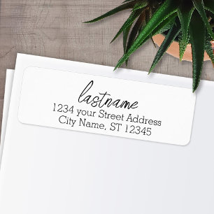 Last Name - Isabella Script font - Return Address Label
