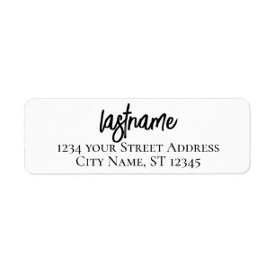 Last Name - Lucky Fashion Script - Return Address Return Address Label