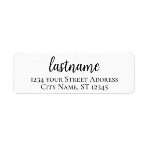 Last Name - Madeline Script Custom Return Address Label