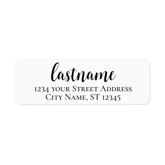 Last Name Mighty Love Script Custom Return Address Label (Front)