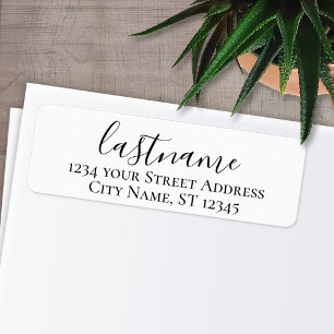 Last Name - Morgana Script Custom Return Address Return Address Label