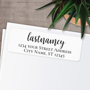 Last Name - Nightstar Script Custom Return Address Return Address Label