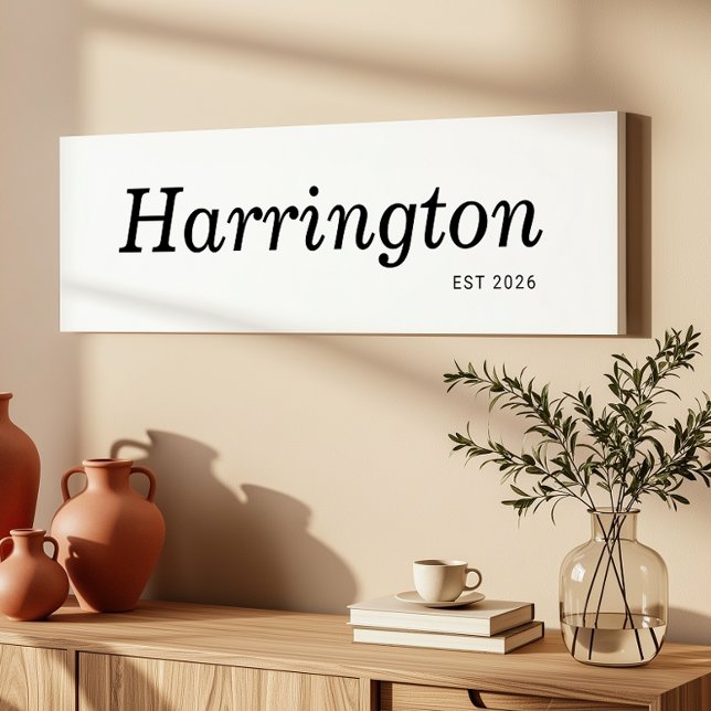 Last Name Sign Est Date Long Narrow Can Be Framed (Creator Uploaded)