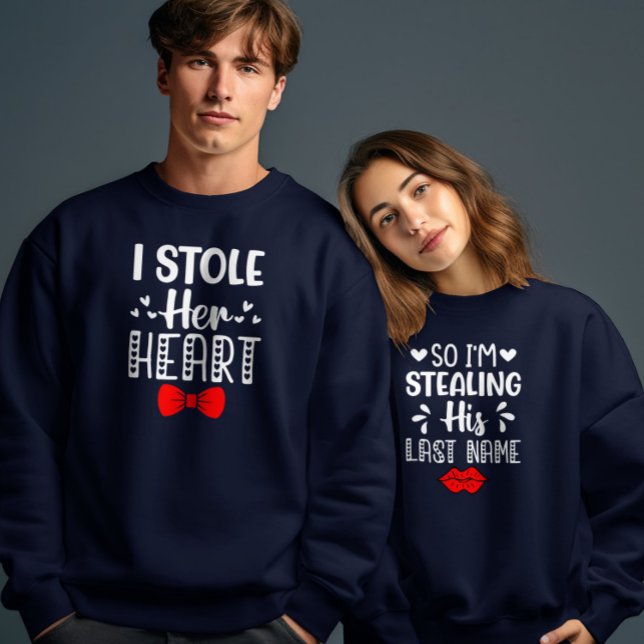 Last Name Valentines Day Couple Matching Funny Sweatshirt (Creator Uploaded)
