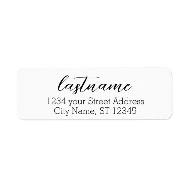 Last Name - Wedding Script font - Return Address Label (Front)