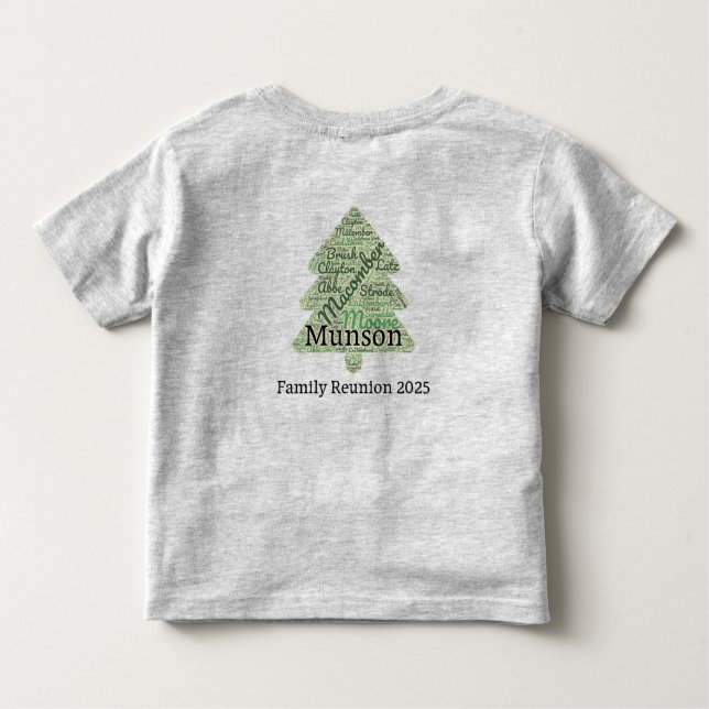 Last Names Tree 2025 Toddler T-Shirt (Back)