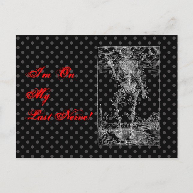 Last Nerve - Halloween Skeleton Postcard (Front)