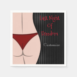 Last Night Of Freedom Bachelor Party Napkin