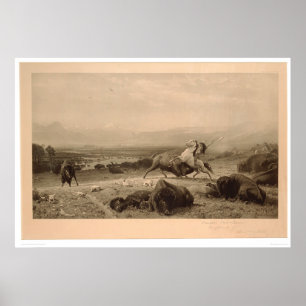 Last of the Buffalo Bierstadt (0137A) - Restored Poster
