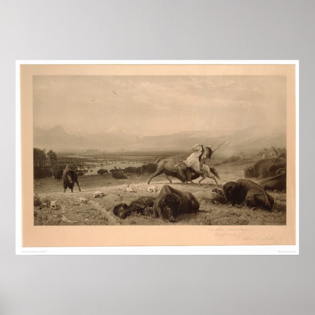 Last of the Buffalo Bierstadt (0137A) - Restored Poster (Front)