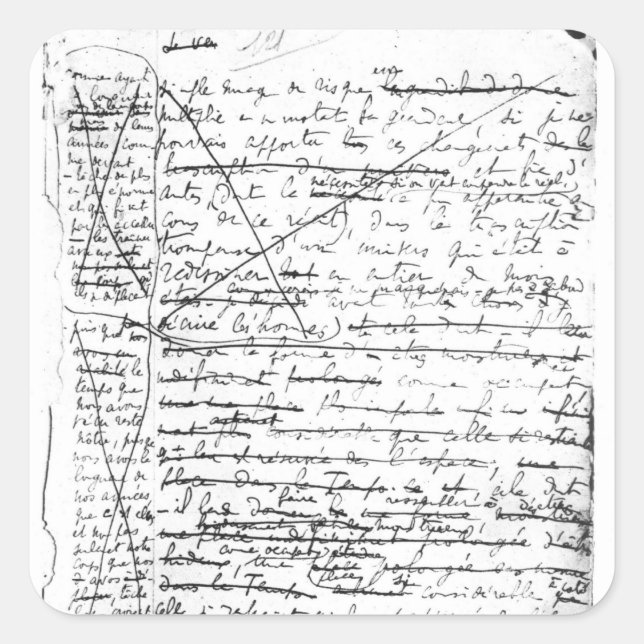 Last page of 'A la Recherche du Temps Perdu' Square Sticker (Front)