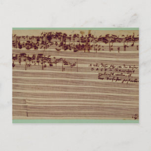 Last page of The Art of Fugue, 1740s Postcard