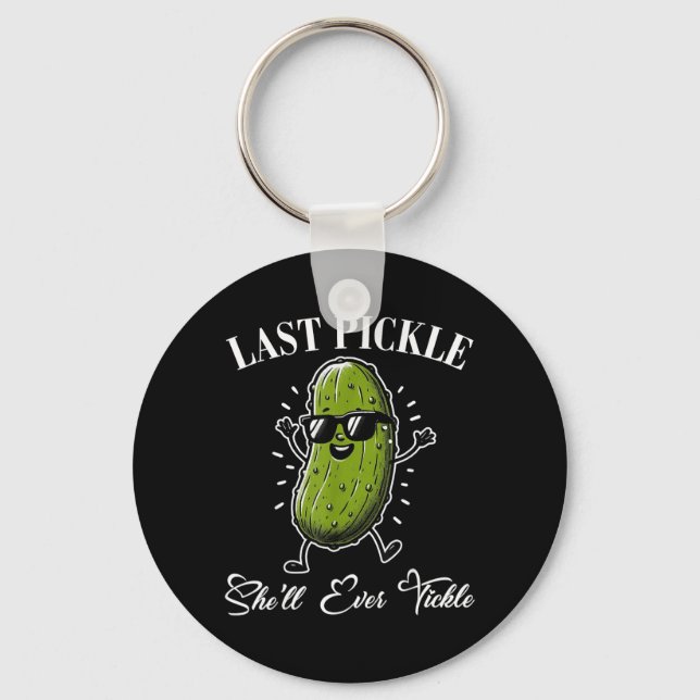 Last Pickle Shell Tickle Bachelor Party Humour Key Ring (Front)