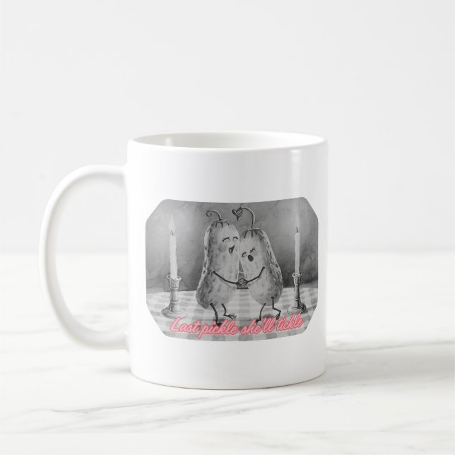 Last Pickle She'll Tickle | Funny Bachelorette  Coffee Mug (Left)