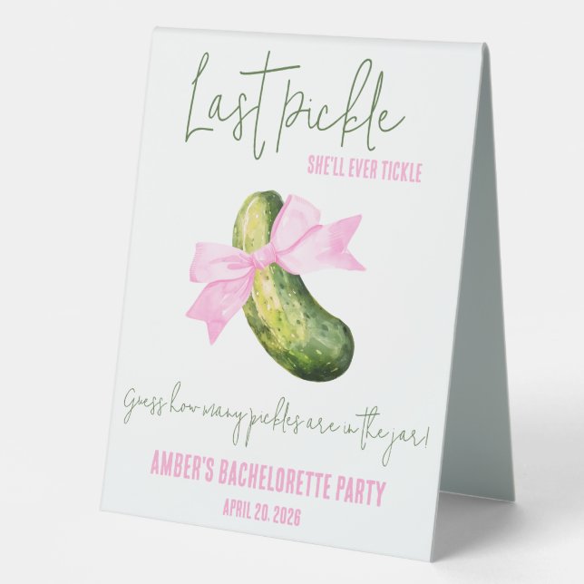 Last Pickle She'll Tickle, Guess the Pickles Game (Front)