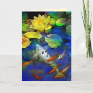Last rays of the sun, Koi greeting card