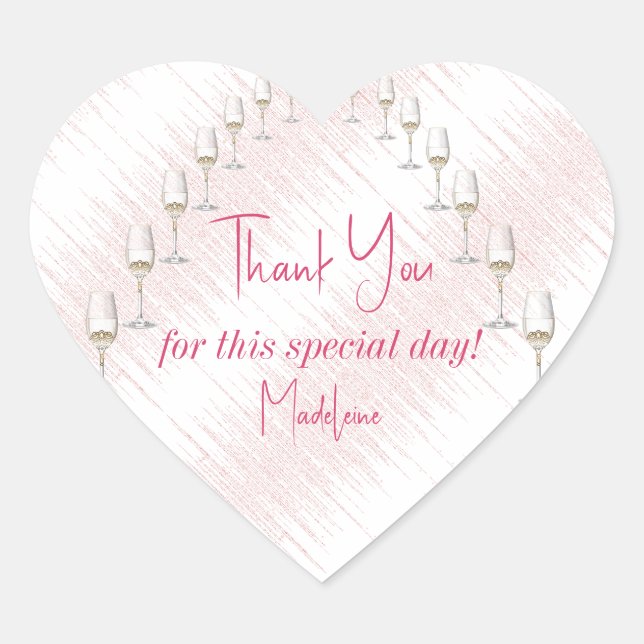 Last Rendez Veuve Bachelorette Weekend Itinerary Heart Sticker (Front)