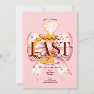 Last Rendez Veuve Bachelorette Weekend Itinerary Invitation