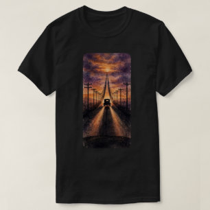 Last Ride Hearse at Sunset T-Shirt
