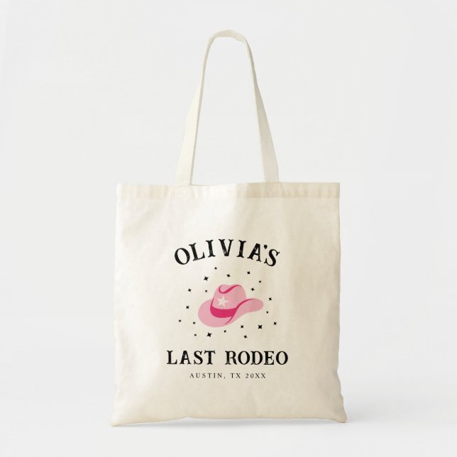 Last Rodeo Bachelorette Cowgirl Bachelorette Party Tote Bag (Front)