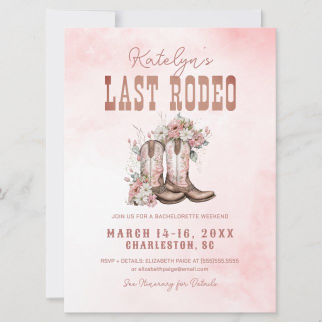 Last Rodeo Bachelorette Weekend Invitation (Front)
