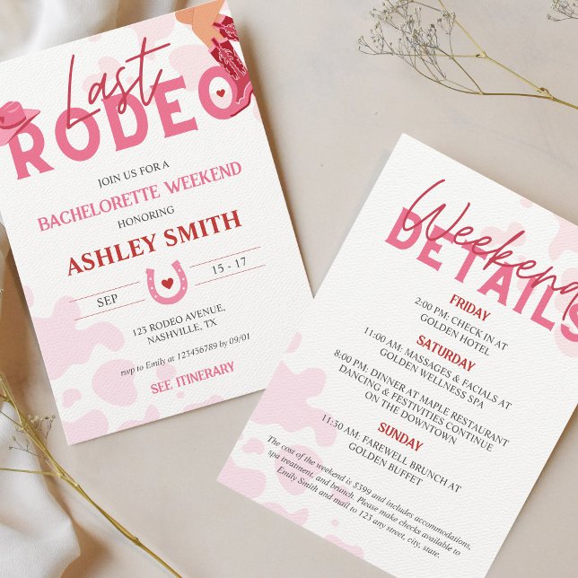 Last Rodeo Bachelorette Weekend Let's go Girls Invitation (Last rodeo bachelorette weekend, Nash Bash)
