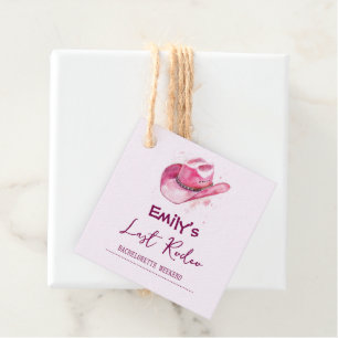 Last Rodeo Bachelorette Weekend Pink Favor Tags