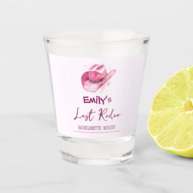 Last Rodeo Bachelorette Weekend | Pink Shot Glass (Front)