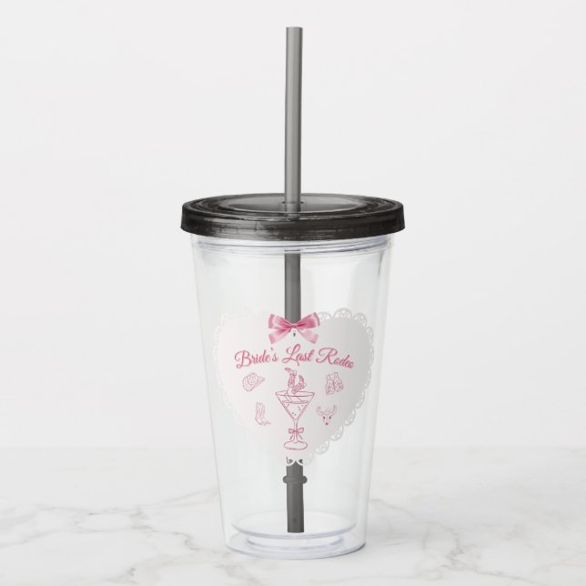 “Last Rodeo” Bride Tribe Western Bachelorette Acrylic Tumbler (Front)