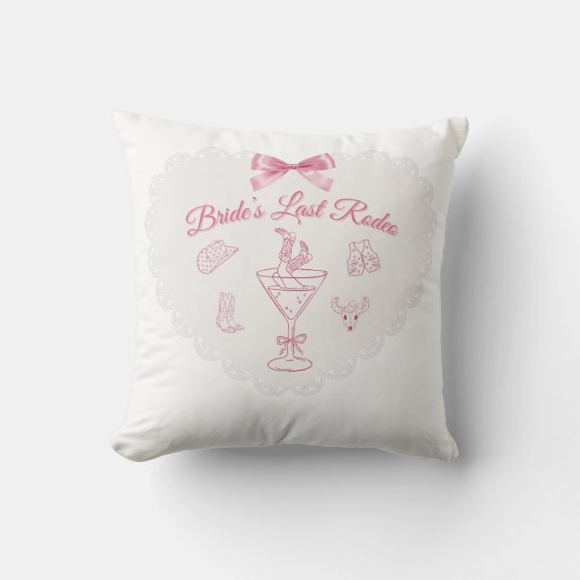 “Last Rodeo” Bride Tribe Western Bachelorette Cushion (Front)