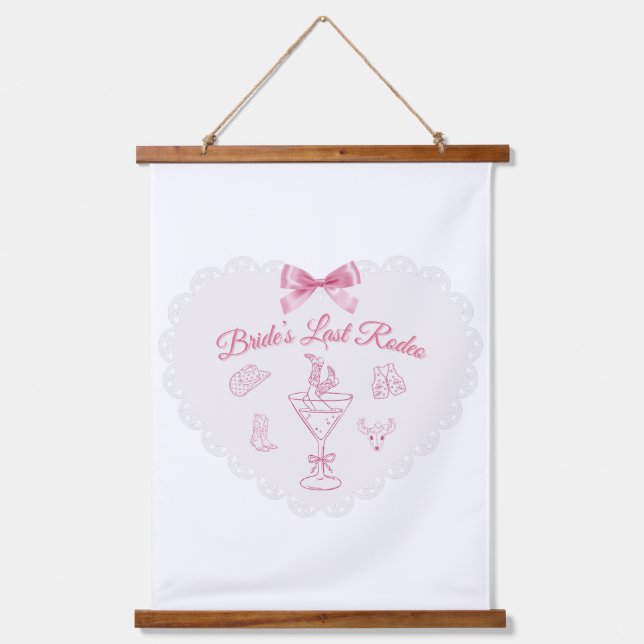 “Last Rodeo” Bride Tribe Western Bachelorette Hanging Tapestry (Front)