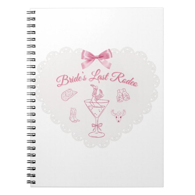 “Last Rodeo” Bride Tribe Western Bachelorette Notebook (Front)