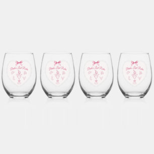 “Last Rodeo” Bride Tribe Western Bachelorette Stemless Wine Glass