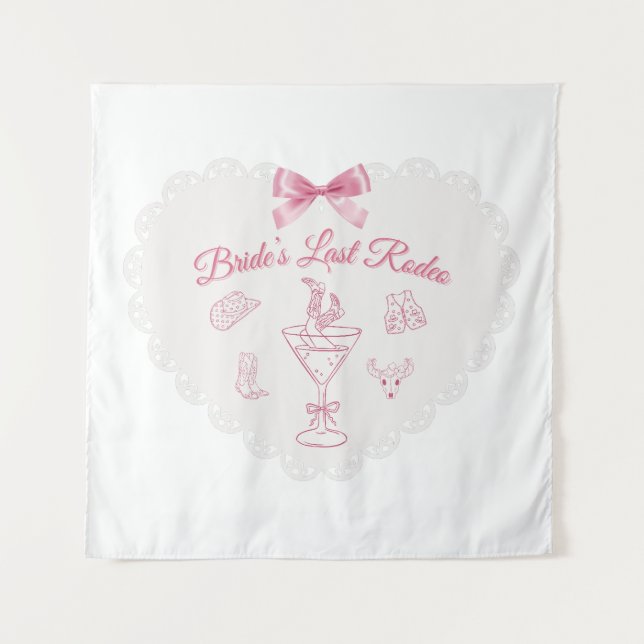 “Last Rodeo” Bride Tribe Western Bachelorette Tapestry (Front)