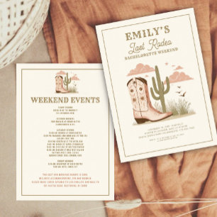 Last Rodeo Cactus Bachelorette Weekend   Invitation