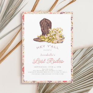 Last Rodeo Cowboy Boot & Bouquet Bridal Shower Invitation