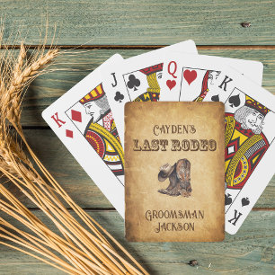 Last Rodeo Cowboy Grunge Brown Bachelor Party Playing Cards