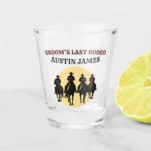 Last Rodeo Cowboys Personalise Name Bachelor Party Shot Glass