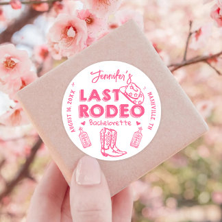 Last Rodeo Cowgirl Bachelorette Party Classic Round Sticker