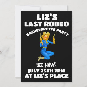 LAST RODEO COWGIRL BACHELORETTE PARTY INVITATIONS