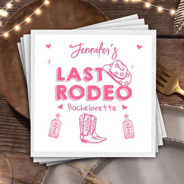 Last Rodeo Cowgirl Bachelorette Party Napkin (Creator Uploaded)