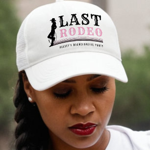 Last Rodeo Cowgirl Bachelorette Party Pink Trucker Hat